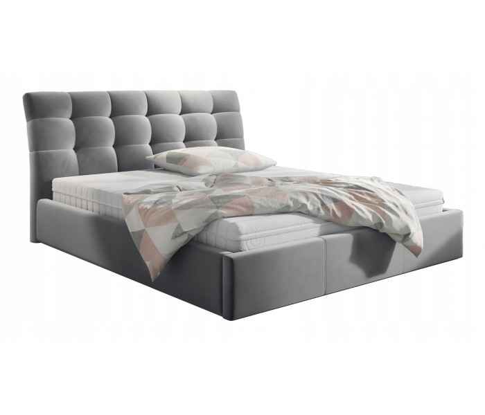 Łóżko tapicerowane 160x200 z wygiętym zagłówkiem