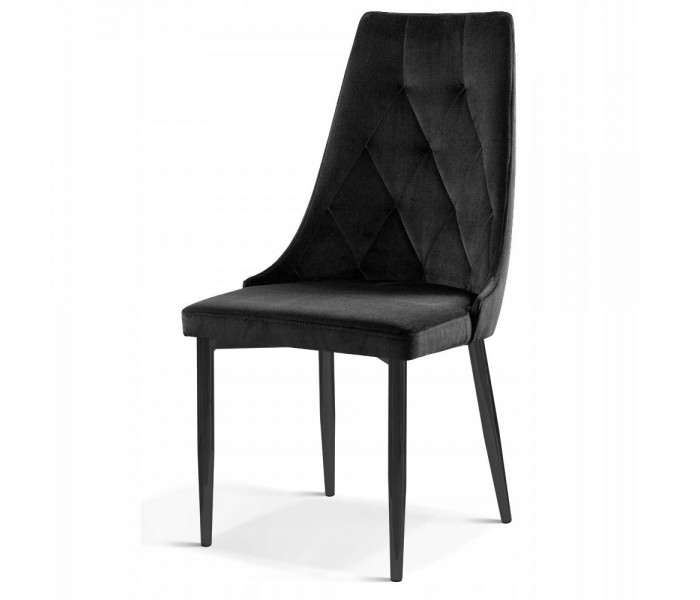 Krzesło tapicerowane CAREN II metalowa czarna noga