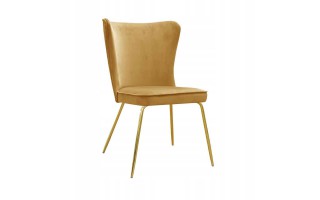 Krzesło tapicerowane Monti Gold na złotych nogach