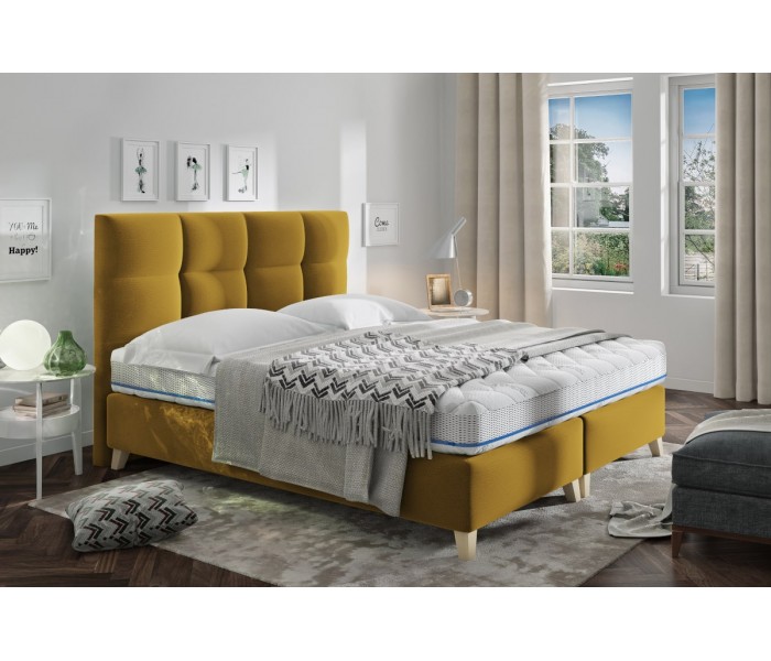 Wysokie łóżko tapicerowane MONA 140x200