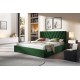 Eleganckie łóżko tapicerowane ROMARO 140x200 w butelkowej zieleni