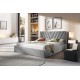Eleganckie szare łóżko tapicerowane ROMARO 140x200