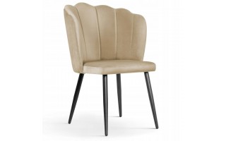 Krzesło tapicerowane HILTON metalowe czarne nogi