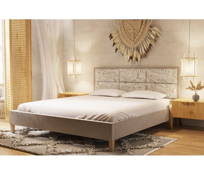 Łóżko tapicerowane w stylu boho 120x200