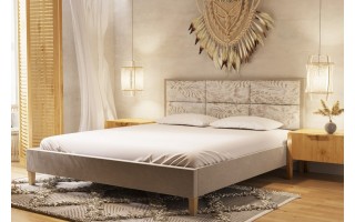 Łóżko tapicerowane 160x200 do sypialni w stylu boho