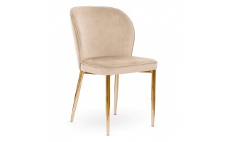 Krzesło tapicerowane AINE metalowe złote nogi