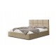 Beżowe łóżko tapicerowane 180x200 w prostokąty