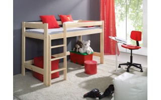 Drewniane łóżko dziecięce 80x180 LAURA antresola