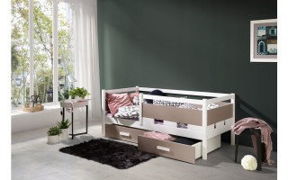 Łóżko piętrowe niskie POLA 80X180cm z szufladami