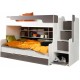 Łóżko piętrowe HARRY 90x200cm 3osobowe + półki