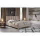 Łóżko tapicerowane do sypialni Aston z pikowanym zagłówkiem