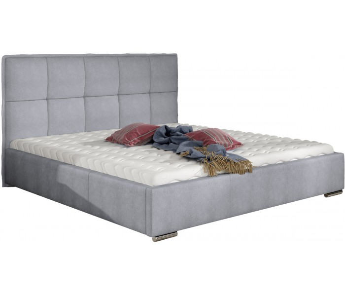 Łóżko tapicerowane do sypialni Aston z pikowanym zagłówkiem