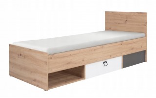 Łóżko Kevin 11 dąb artisan/grafit/biały, system młodzieżowy