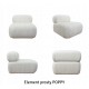 Wygodna designerska sofa modułowa POPPY 190cm - Możliwe konfiguracje