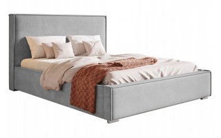Łóżko tapicerowane SILK 160X200 z pojemnikiem oraz prostym zagłowiem