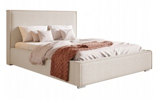 Łóżko tapicerowane SILK 140X200 z pojemnikiem oraz prostym zagłowiem